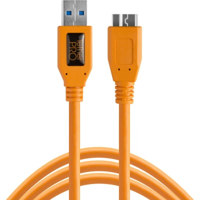 TETHER TOOLS TETHERPRO USB 3.0 MALE TYPE-A TO USB 3.0 MICRO-B CABLE (15', ORANGE) | Other Accessories