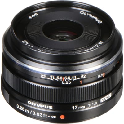 OLYMPUS M.ZUIKO DIGITAL 17MM F/1.8 LENS (BLACK)