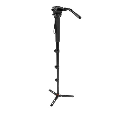 E-IMAGE MA-70S 6FT HANDHELD MULTI FUNCTION ALUMINIUM FLUID VIDEO MONOPOD WITH EI02H