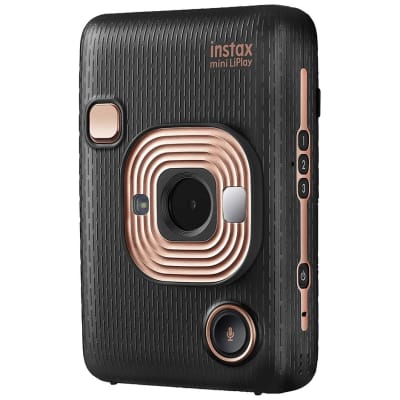 FUJIFILM INSTAX MINI LIPLAY ELEGANT BLACK HYBRID INSTANT CAMERA