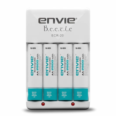 DIGITEK ENVIE ECR20 2800MAH AA NI-MH RECHARGEABLE BATTERIES [4 PIECES] + BATTERY CHARGER SET