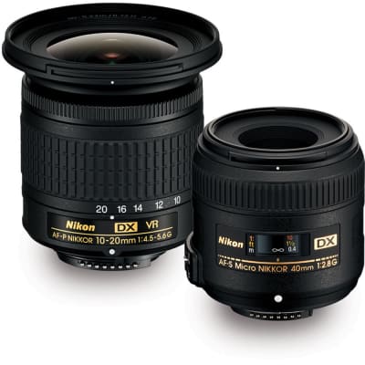 NIKON LANDSCAPE & MACRO 2 LENS KIT WITH 10-20MM F/4.5-5.6 AND 40MM F/2.8 LENSES