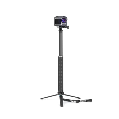 TELESIN GP-MNP-90T 90CM CARBON FIBER EXTENDABLE SELFIE MONOPOD WITH ALUMINUM TRIPOD STAND