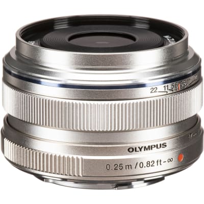 OLYMPUS M.ZUIKO DIGITAL 17MM F/1.8 LENS (SILVER)