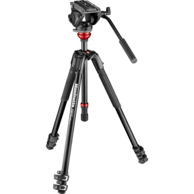 MANFROTTO 500 FLUID VIDEO HEAD WITH 190X VIDEO ALUMINUM TRIPOD & LEVELING COLUMN KIT