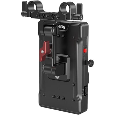 SMALLRIG 3204 V-MOUNT BATTERY ADAPTER PLATE WITH 15MM LWS ROD CLAMP & ADJUSTABLE ARM