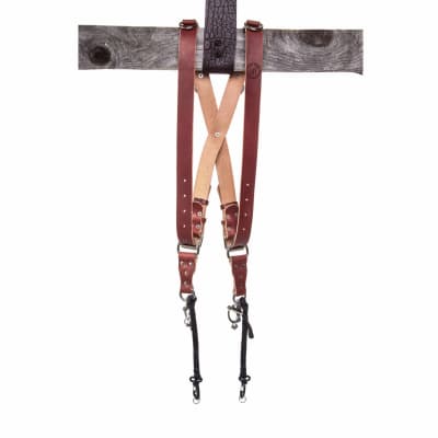 HOLD FAST MONKEY MAKER BRIDLE LEATHER - 2 CAMERA HARNESS / CHESTNUT / LARGE